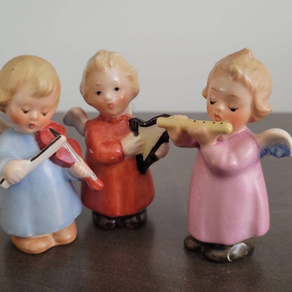 Sacrart Goebel Vintage W. Germany 3 Little Angels Making Music